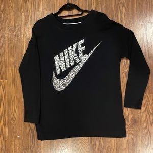 Nike black spell-out silver dot sweater. Size M